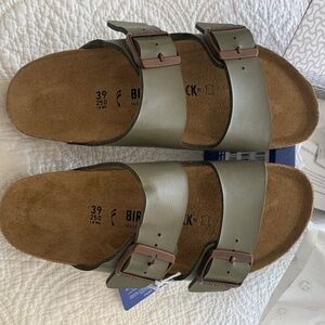 Birkenstock Arizona Birkibuc Stone Unisex Comfort Sandals